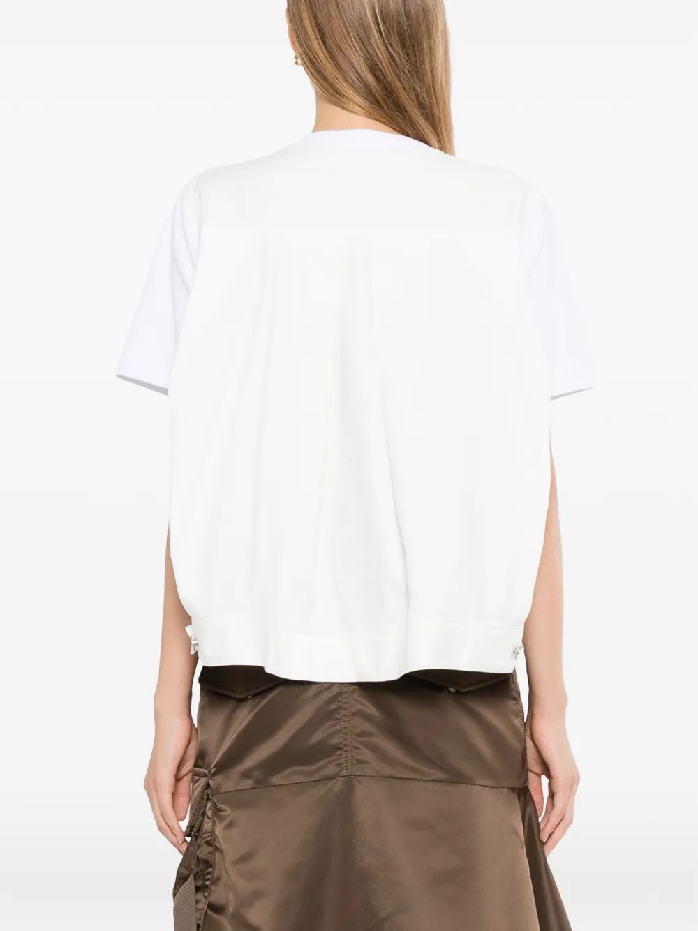 sacai T-shirt met borstzak Bruin