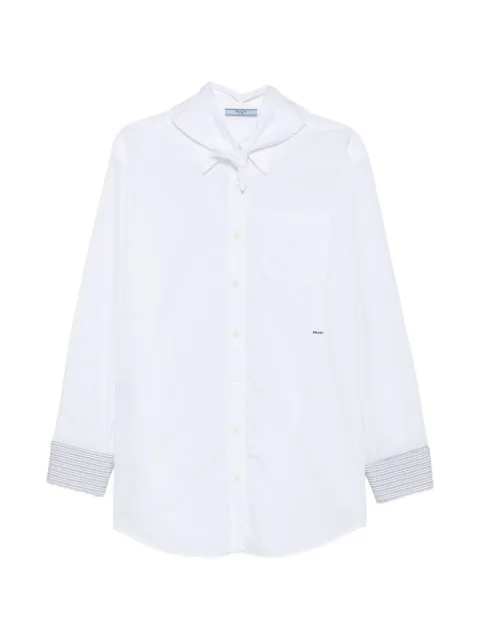 Prada scarf-detail long-sleeve shirt