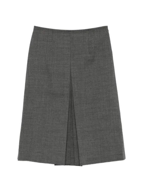 Prada pleated-detail triangle-logo skirt