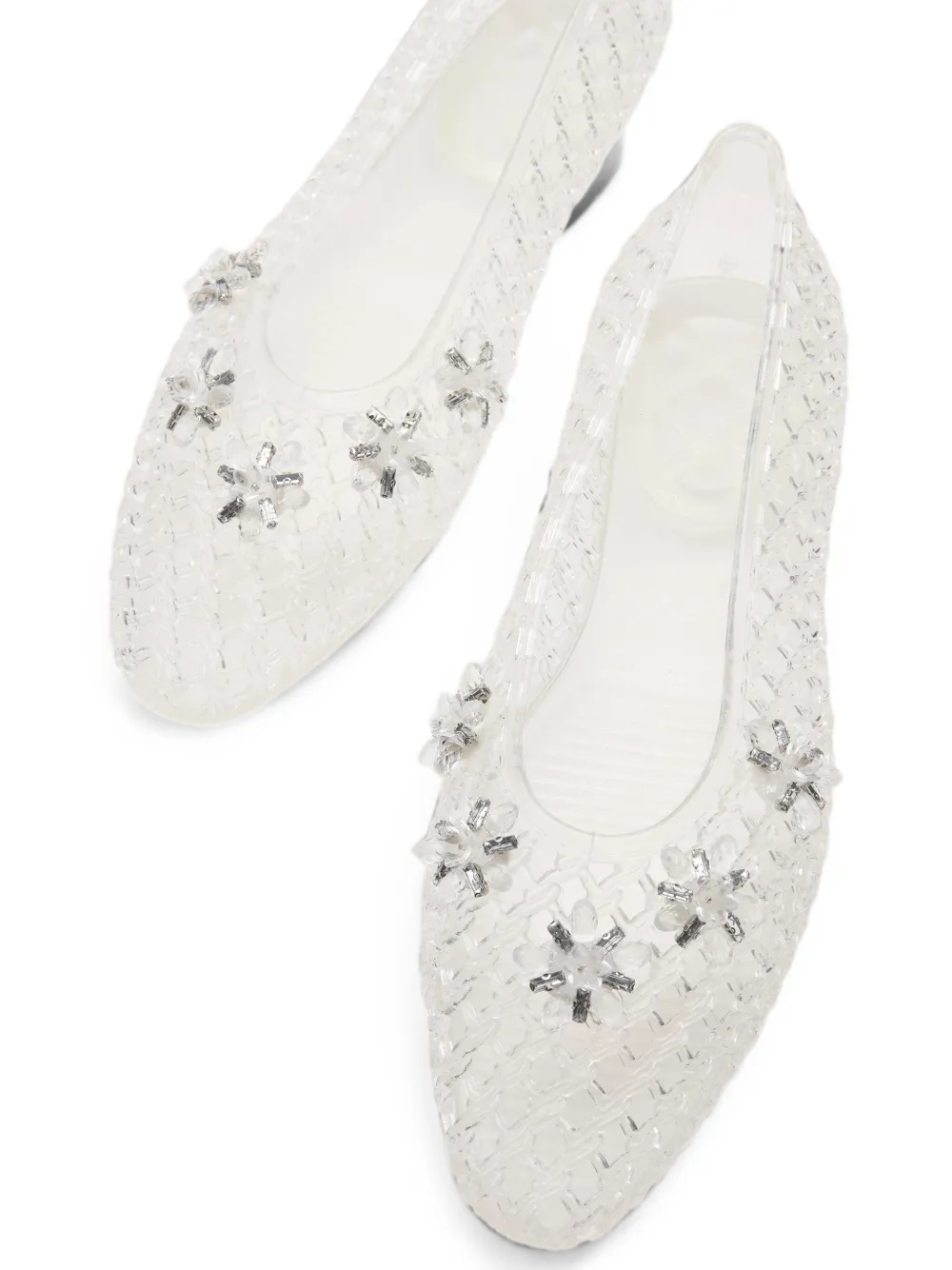 HEAVENLY JELLY crystal-embellished woven ballet flats Wit