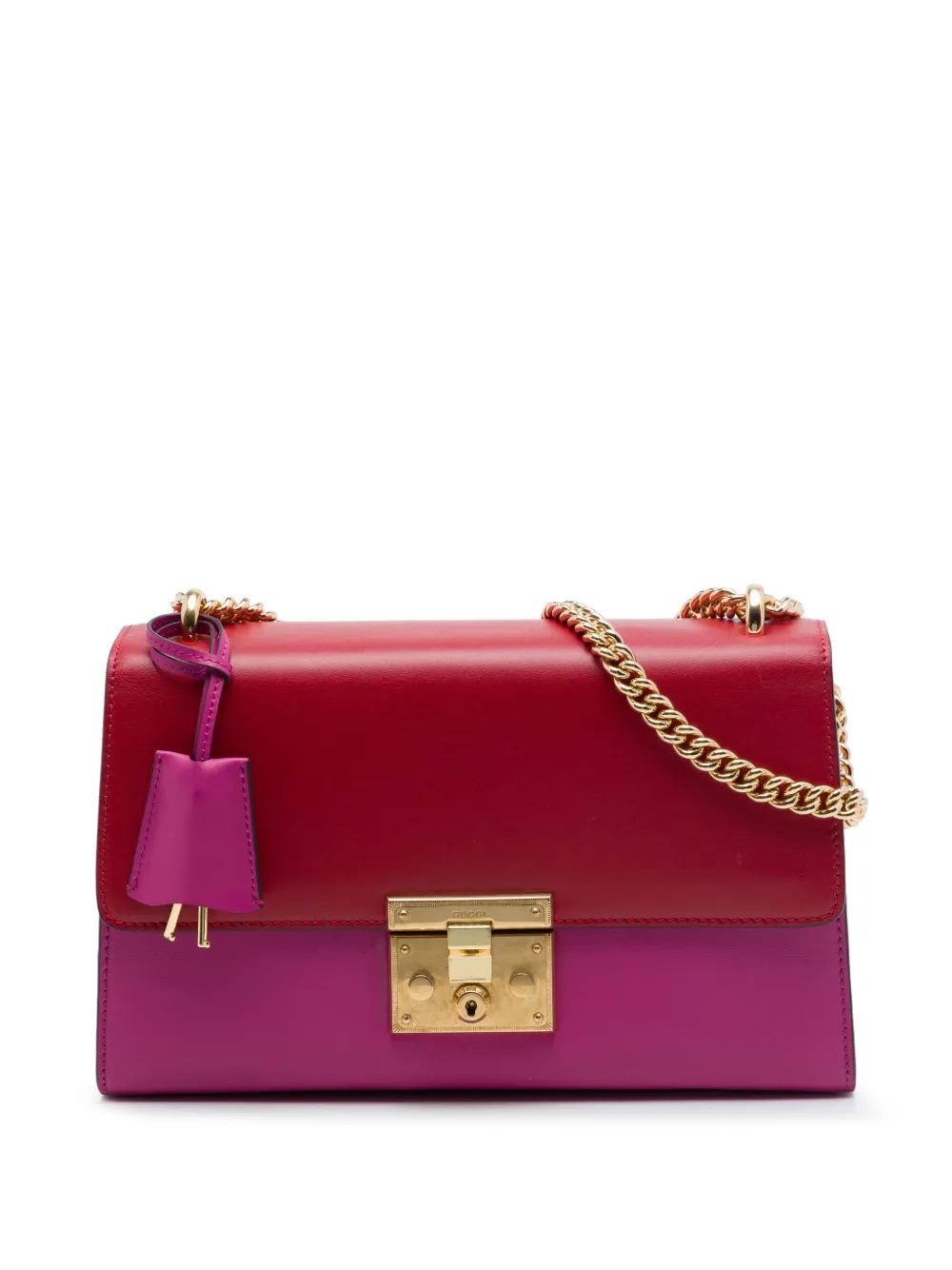 Gucci Pre-Owned 2016-2026 Medium Bicolor Leather Padlock shoulder bag - Rosa