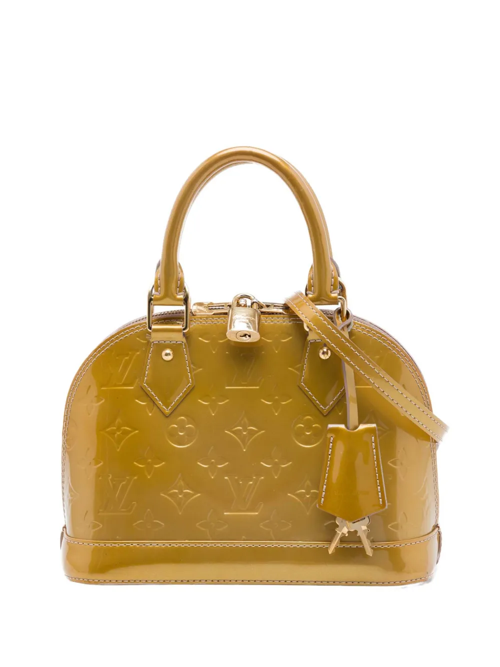 Louis Vuitton Pre-Owned 2012 Monogram Vernis Alma BB satchel - Oro