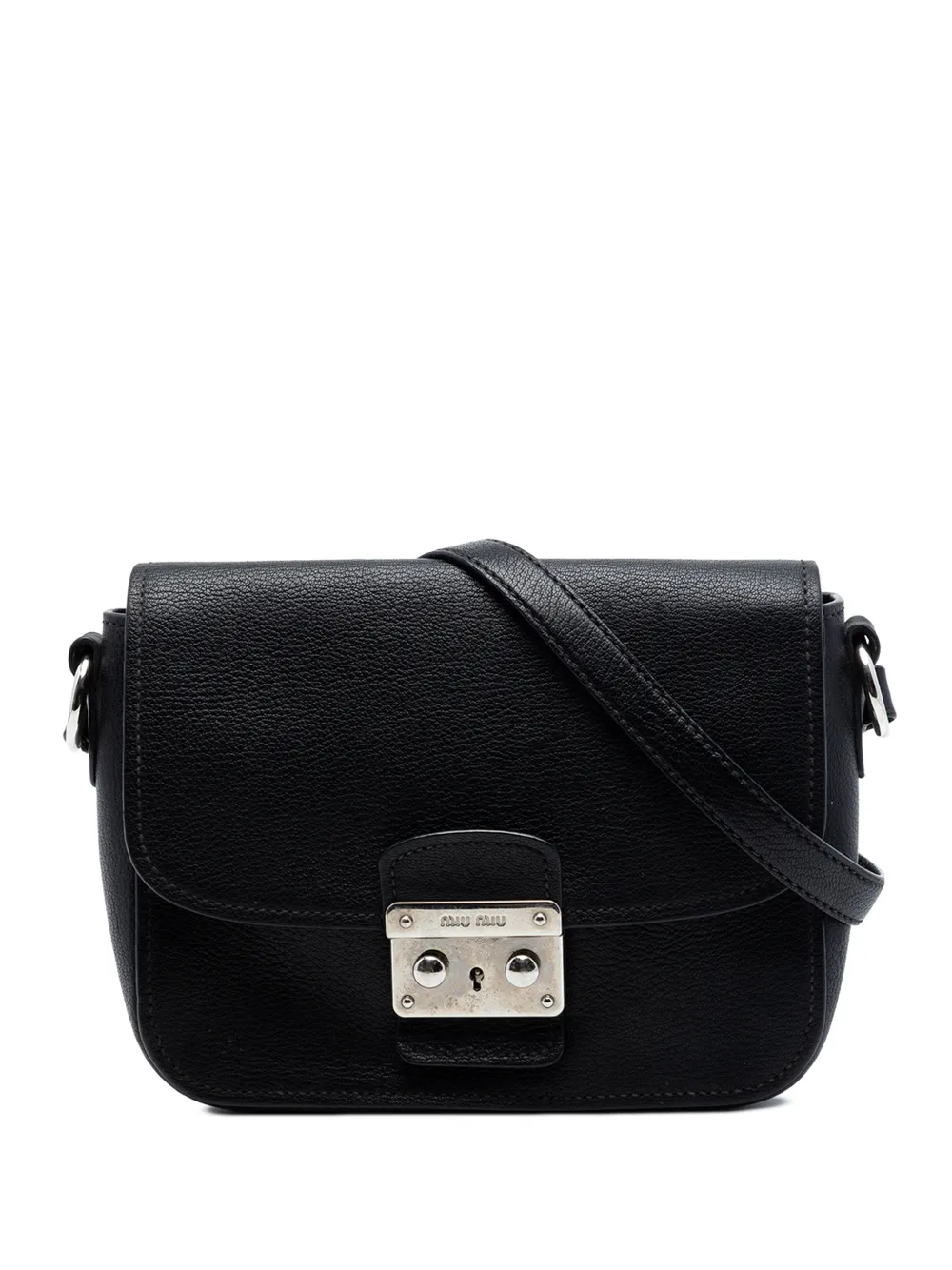 Miu Miu Pre-Owned 2010-2026 Goatskin Madras crossbody bag - Nero