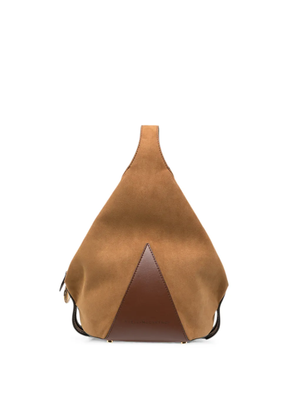 Stella McCartney small Appaloosa logo-charm suede-effect tote bag - Marrone