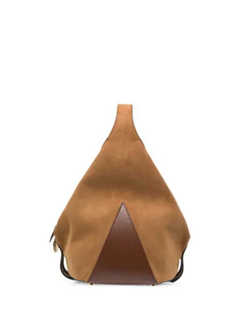 Stella McCartney small Appaloosa logo-charm suede-effect tote bag