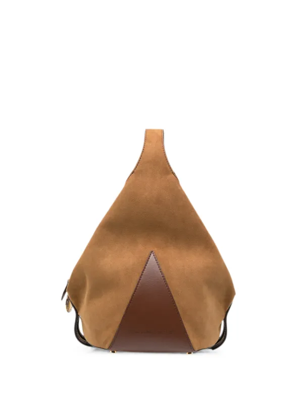Stella McCartney Small Appaloosa Logo-charm Suede-effect Tote Bag in Brown