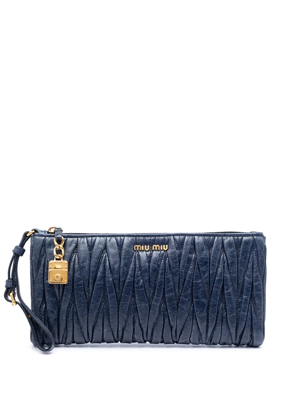 Miu Miu Pre-Owned 2010-2026 Matelasse Nappa clutch bag - Blu