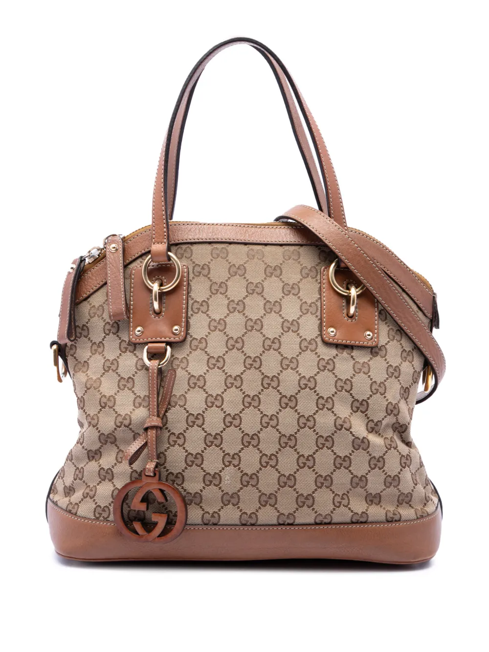 Gucci Pre-Owned 2016-2026 Medium GG Canvas Charm Dome satchel - Toni neutri