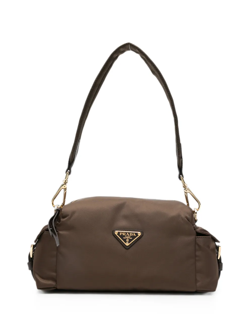 Prada logo-plaque tote bag - Marrone