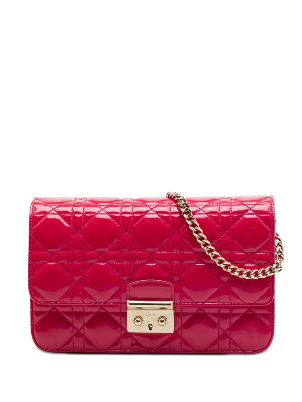 Christian Dior Pre-Owned 2014 Patent Cannage Miss Dior Promenade crossbody bag - Rosa