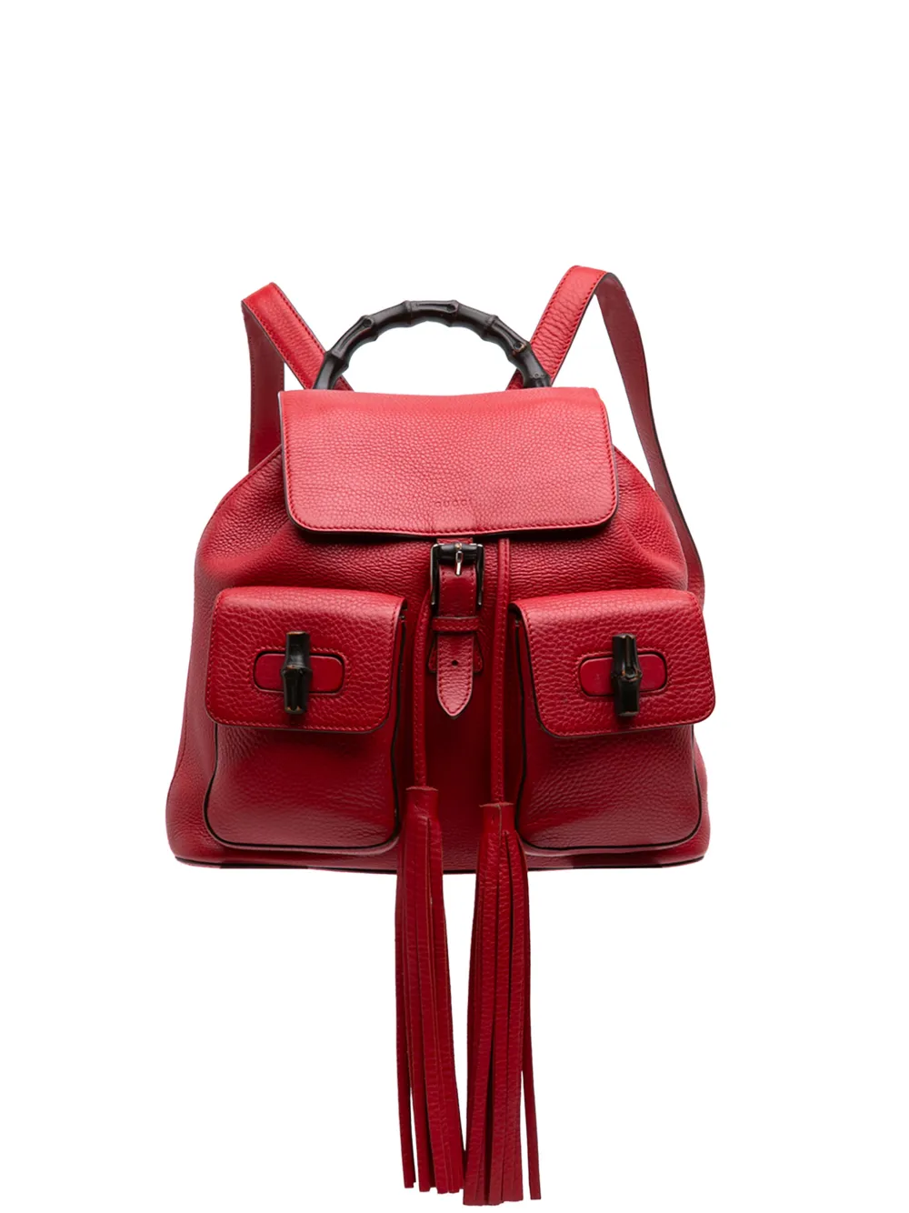 Gucci Pre-Owned 2016-2026 Leather Bamboo Tassel backpack - Rosso