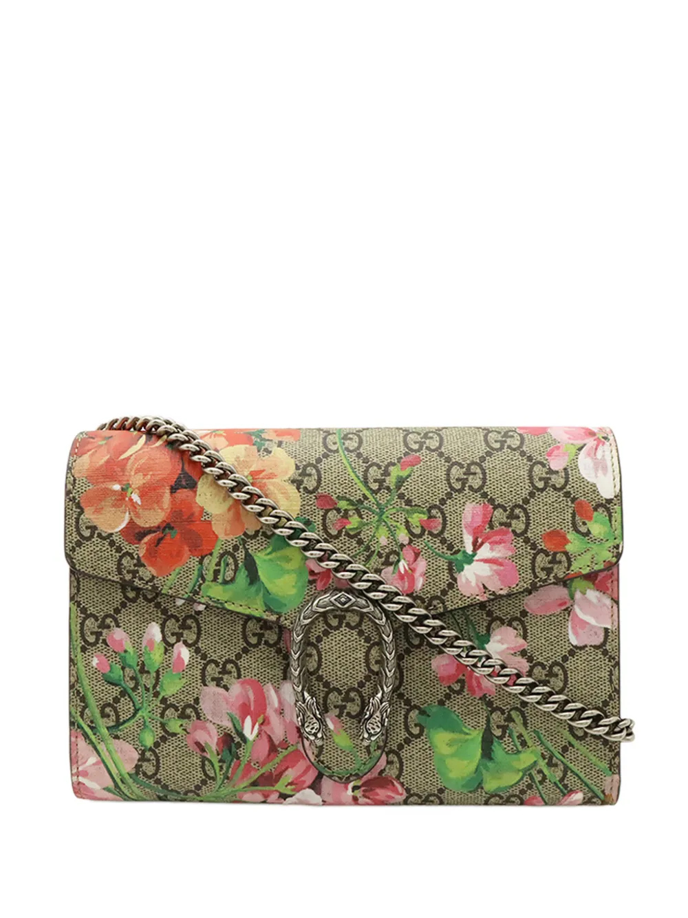 Gucci Pre-Owned 2016-2026 GG Supreme Blooms Dionysus Wallet on Chain crossbody bag - Toni neutri
