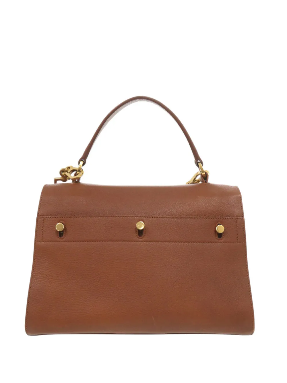 Pre-owned Saint Laurent 2013-2026 Small Leather Muse Two Satchel In Brown