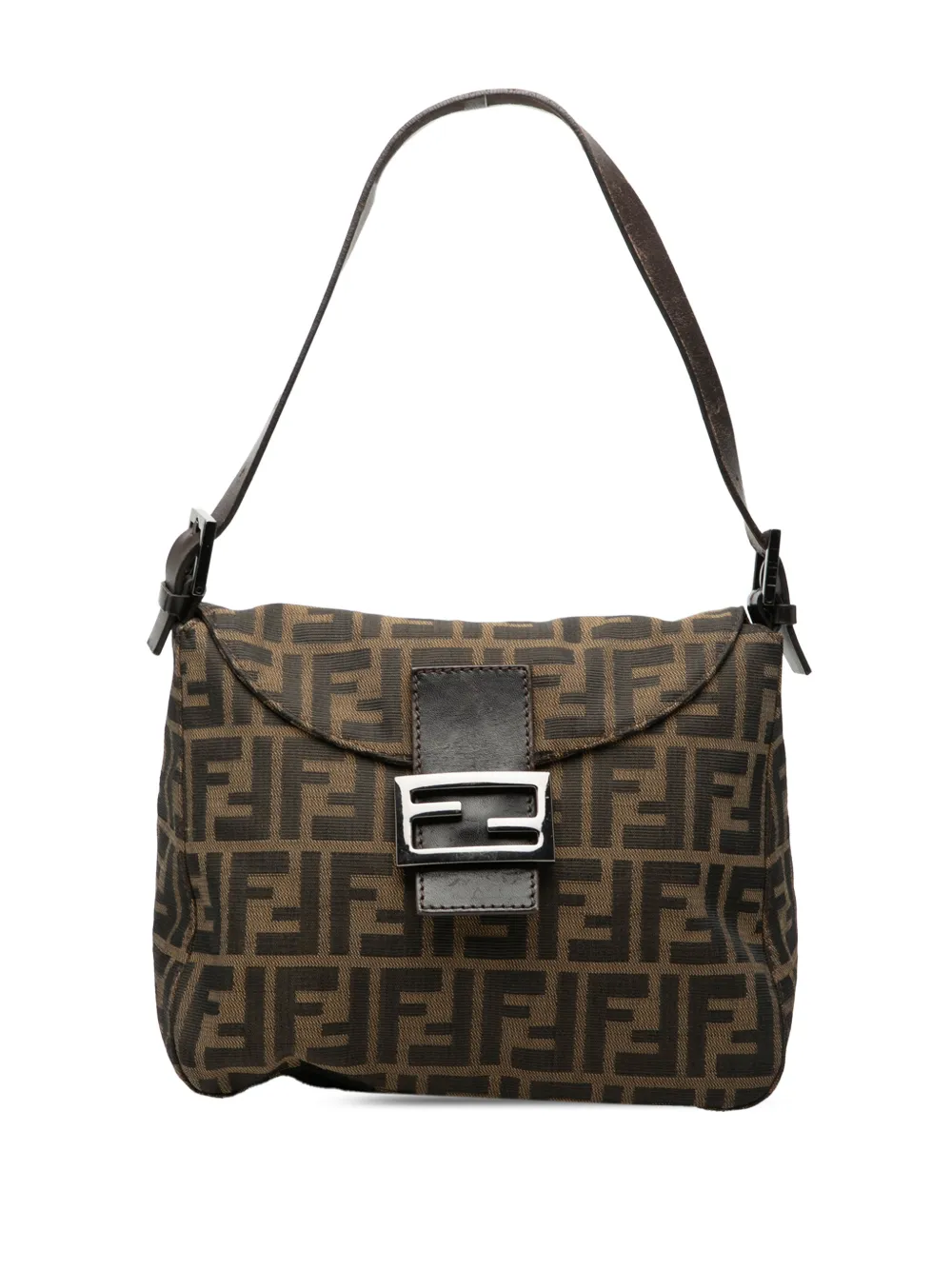 Fendi Pre-Owned 2000-2010 Zucca Canvas Double Flap Mamma shoulder bag - Marrone
