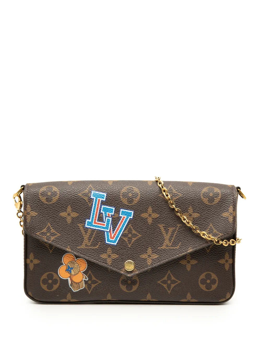 Louis Vuitton Pre-Owned 2018 Monogram World Tour Pochette Felicie Umhängetasche - Braun