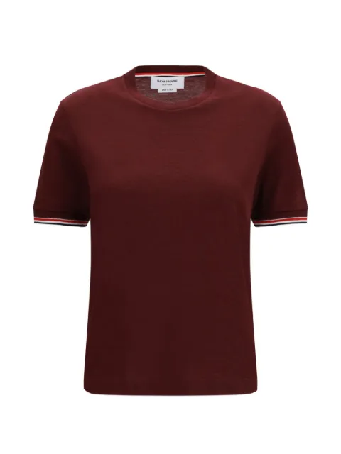 Thom Browne RWB-tipping ribbed-cuff T-shirt