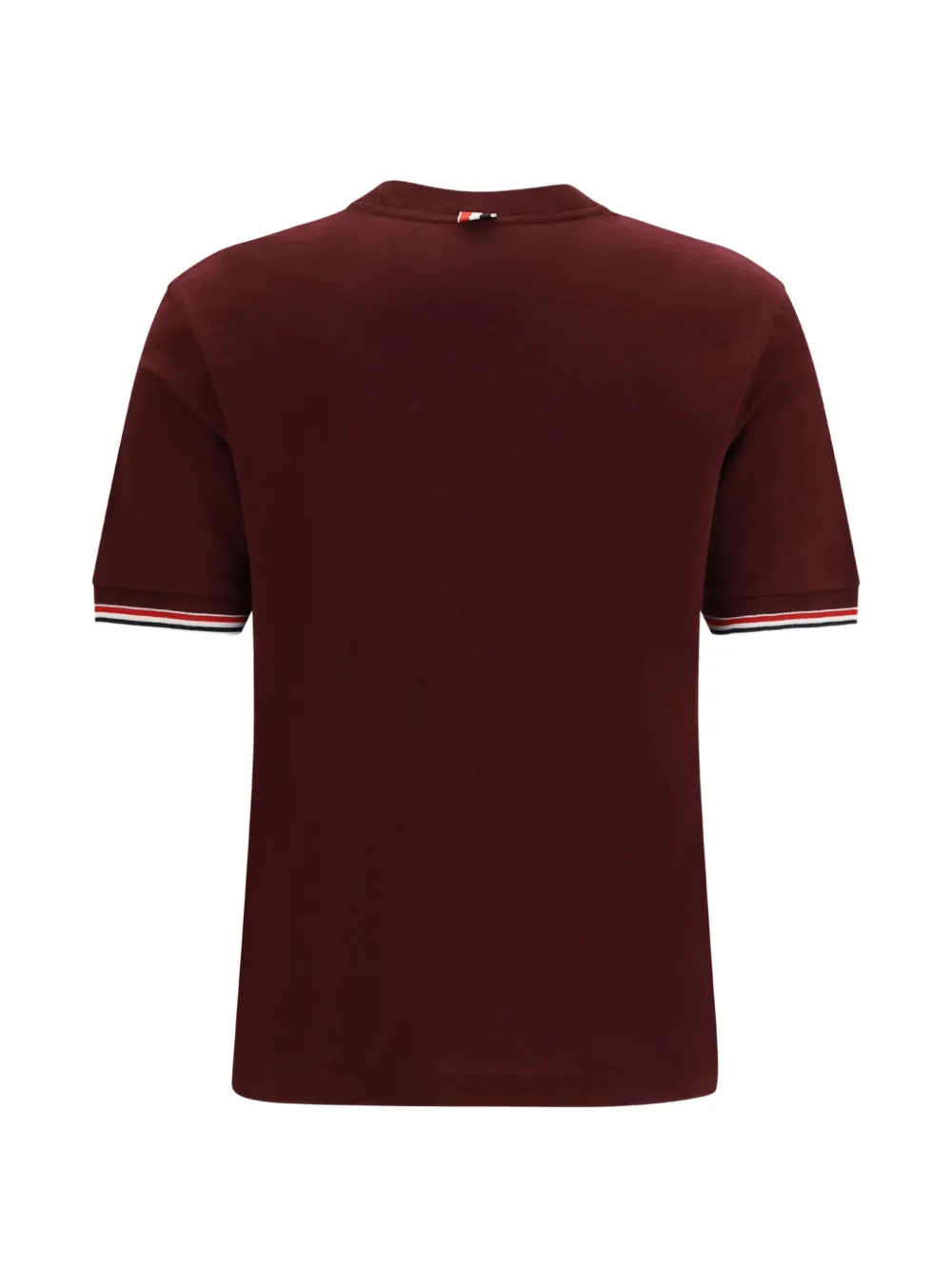 Thom Browne T-shirt met geribbelde manchetten en RWB-afwerking Rood