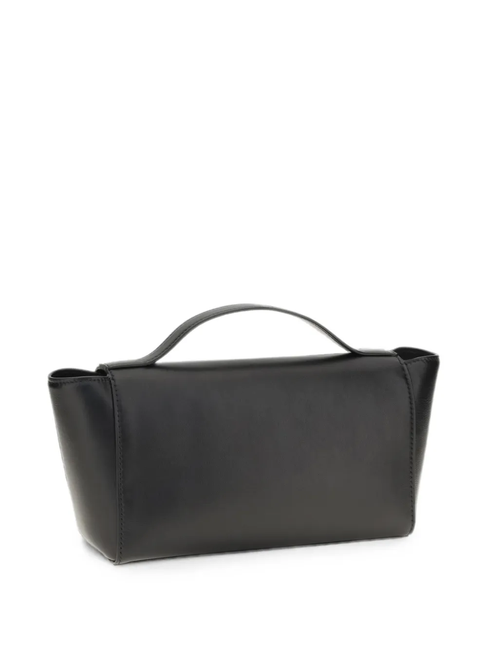 Savette Trapeze Leather Tote Bag in Black, view 4