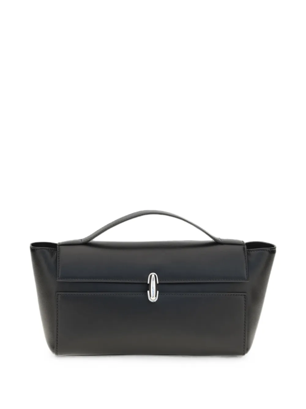 Savette Trapeze Leather Tote Bag in Black, view 5