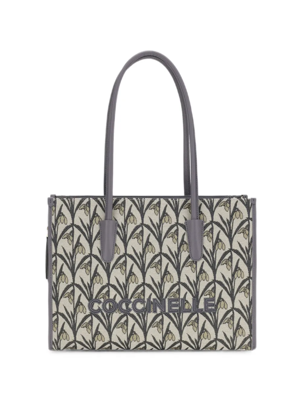 Coccinelle Myrtha26 floral-jacquard shoulder bag - Grau
