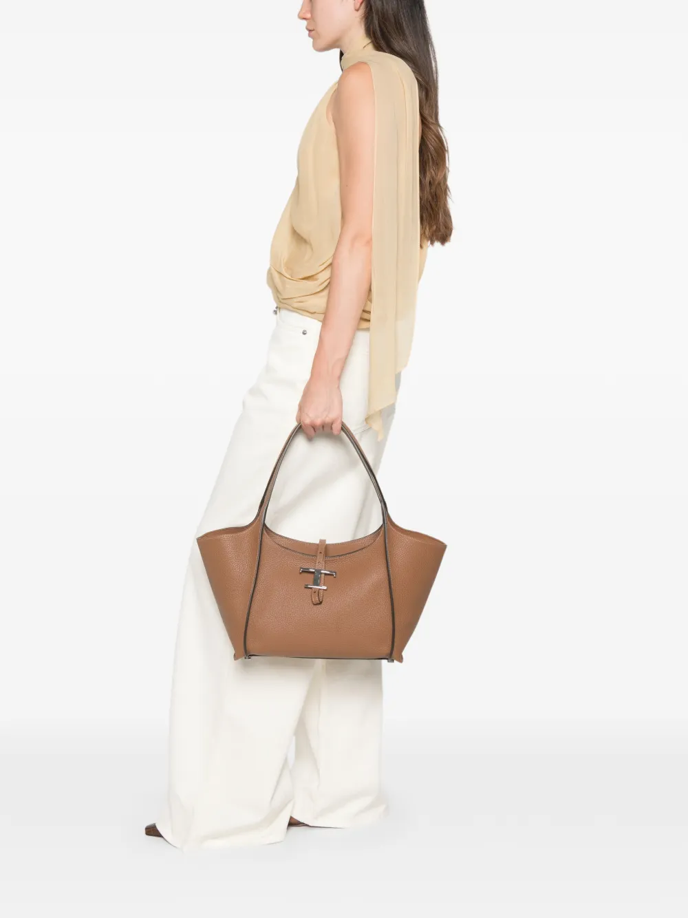 Tod's T Timeless leren schoudertas Bruin
