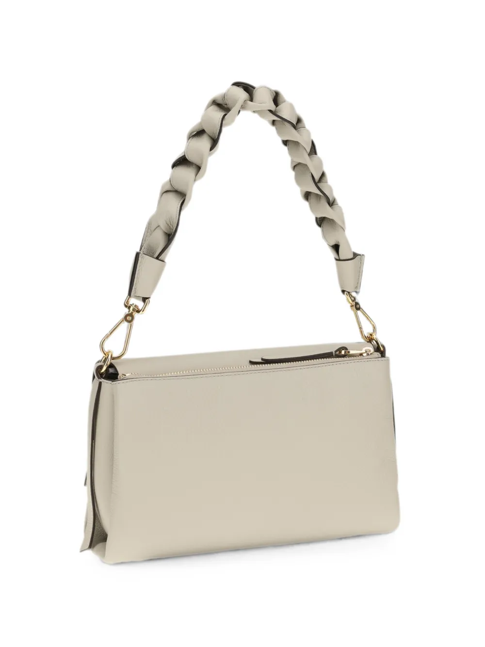 Coccinelle Small Boheme Leather Shoulder Bag In Neutral