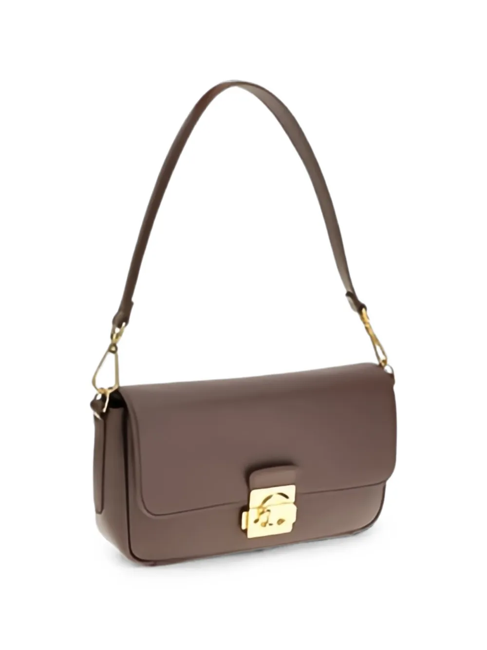 Coccinelle medium C-Me Lock leather shoulder bag - Brown