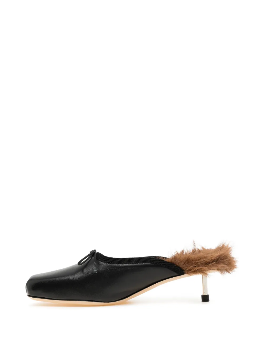 Simone Rocha faux fur lined pointe mules Zwart