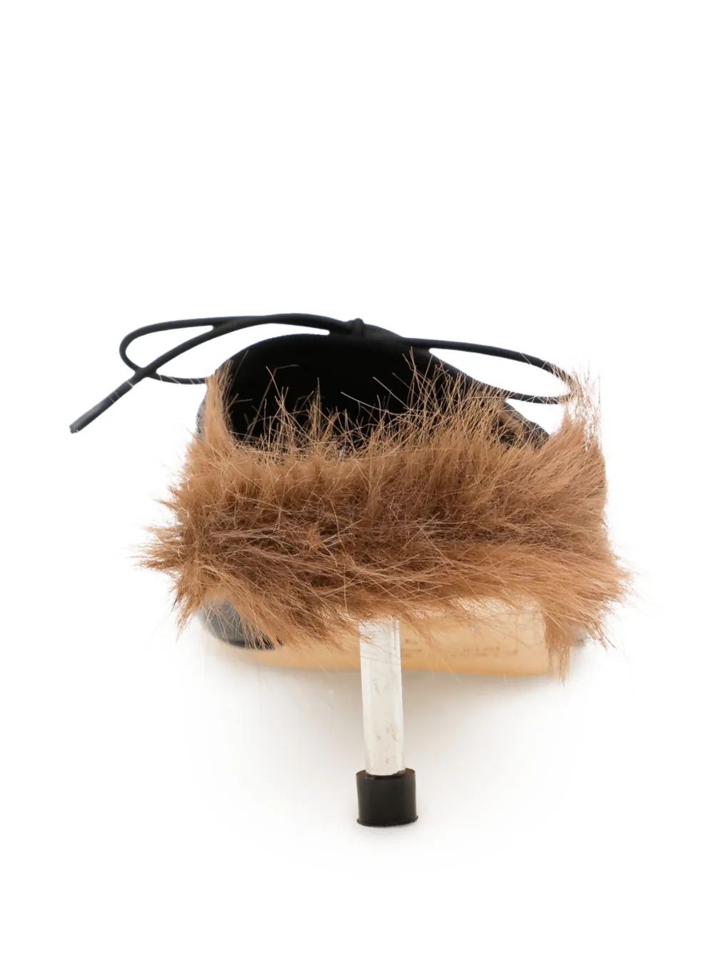 Simone Rocha faux fur lined pointe mules Zwart