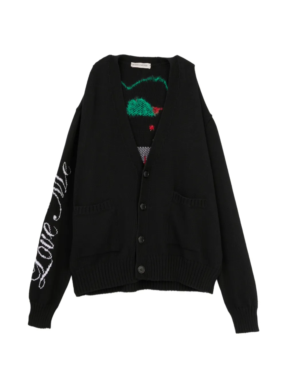 Joshua Sanders cardigan en maille intarsia à col v - Noir Joshua Sanders cardigan en maille intarsia à col v - Noir