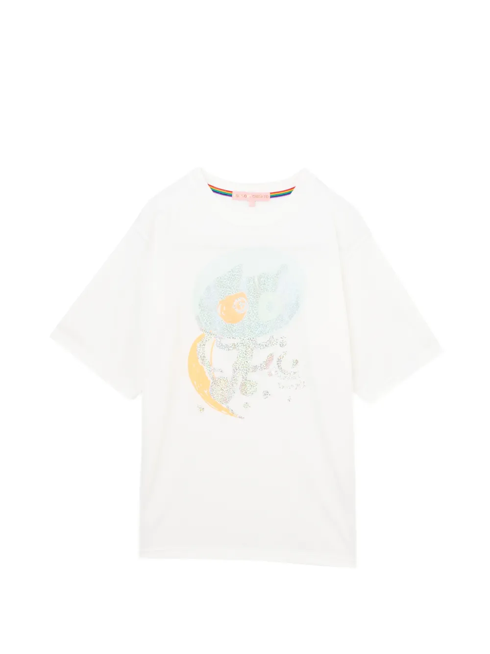 Tsumori Chisato t-shirt imprimé brodé de sequins - Blanc Tsumori Chisato t-shirt imprimé brodé de sequins - Blanc