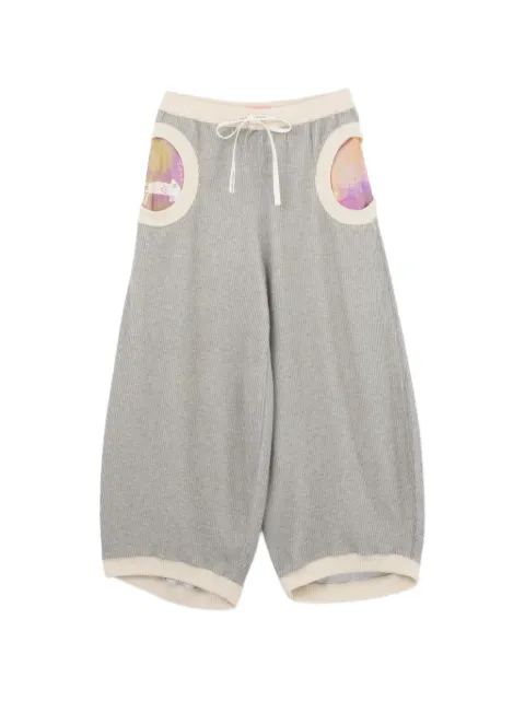 Tsumori Chisato pantalon de jogging côtelé à lien de resserrage
