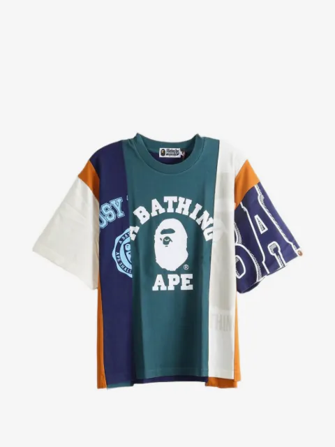 A BATHING APE® logo-print panelled T-shirt