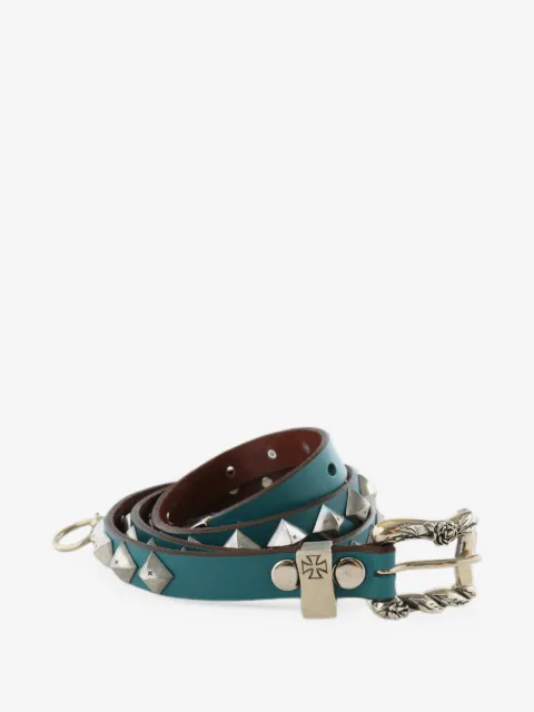 Enfants Riches Déprimés pyramid-studded engraved-buckle belt