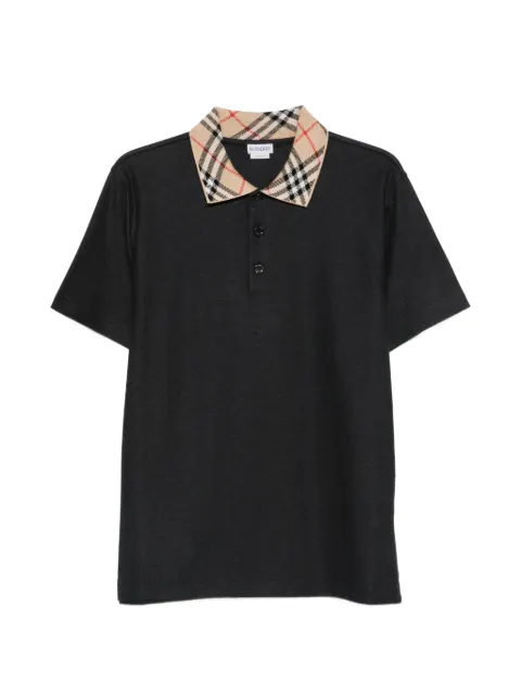 Burberry polo de algodón con cuello a cuadros