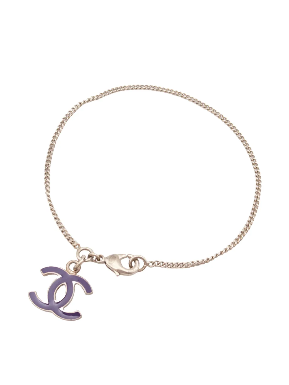 CHANEL Pre-Owned 2008 CC Brass Enamel Charm Bracelet costume bracelet - Viola