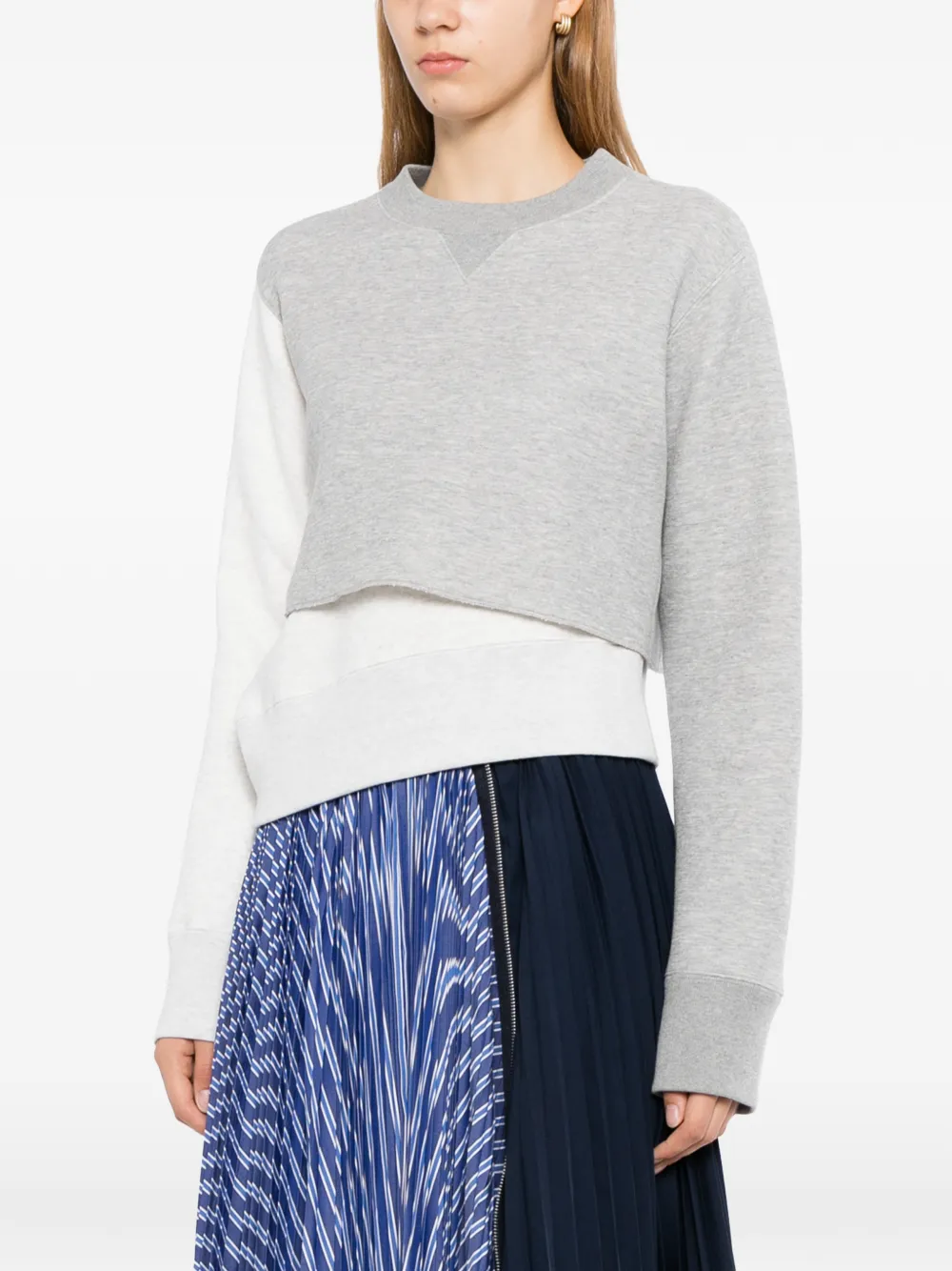 sacai Gelaagde trui met vlakken Grijs