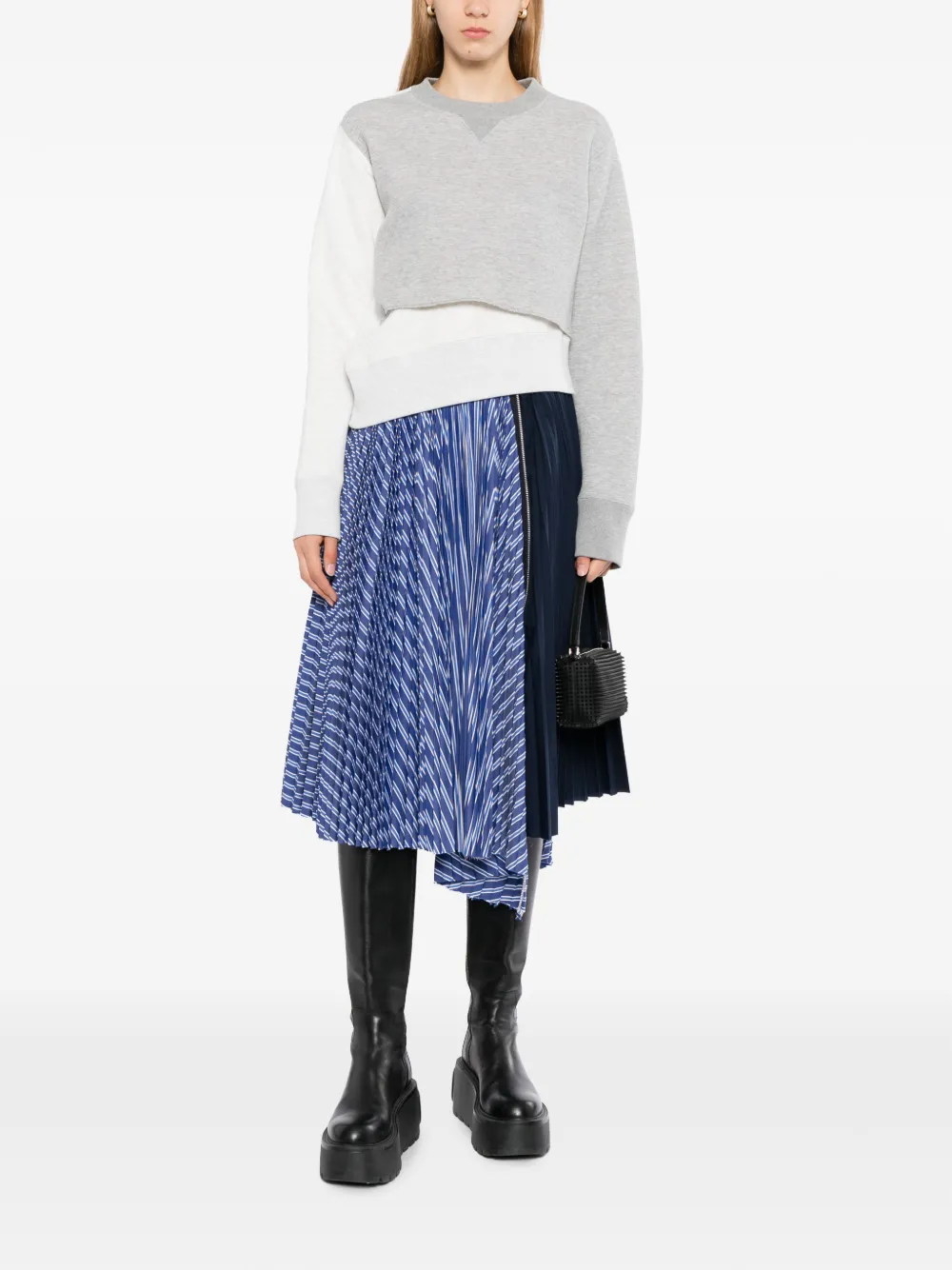 sacai Gelaagde trui met vlakken Grijs