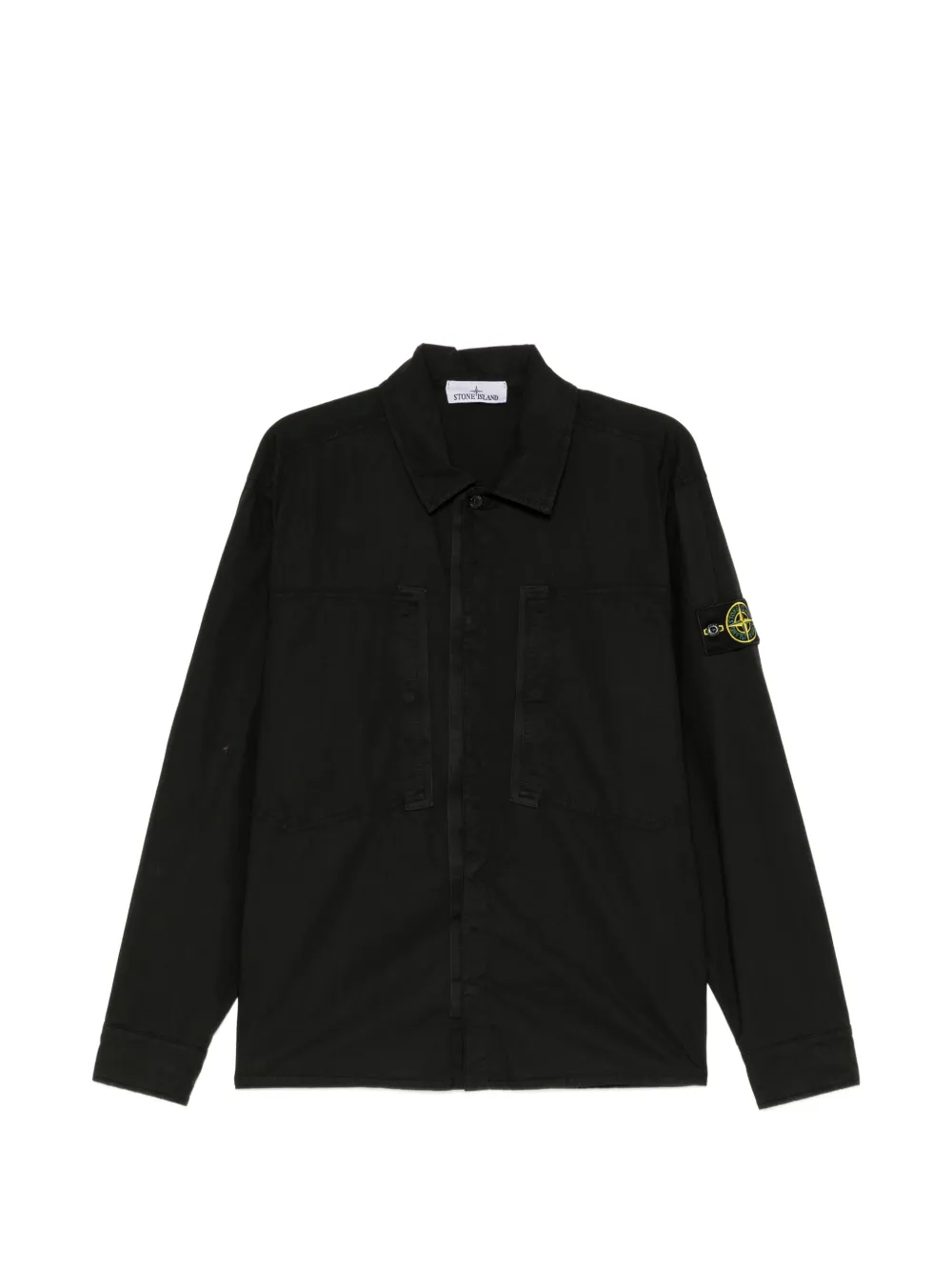 Stone Island Hemd mit Logo-Patch | Schwarz | Image 1