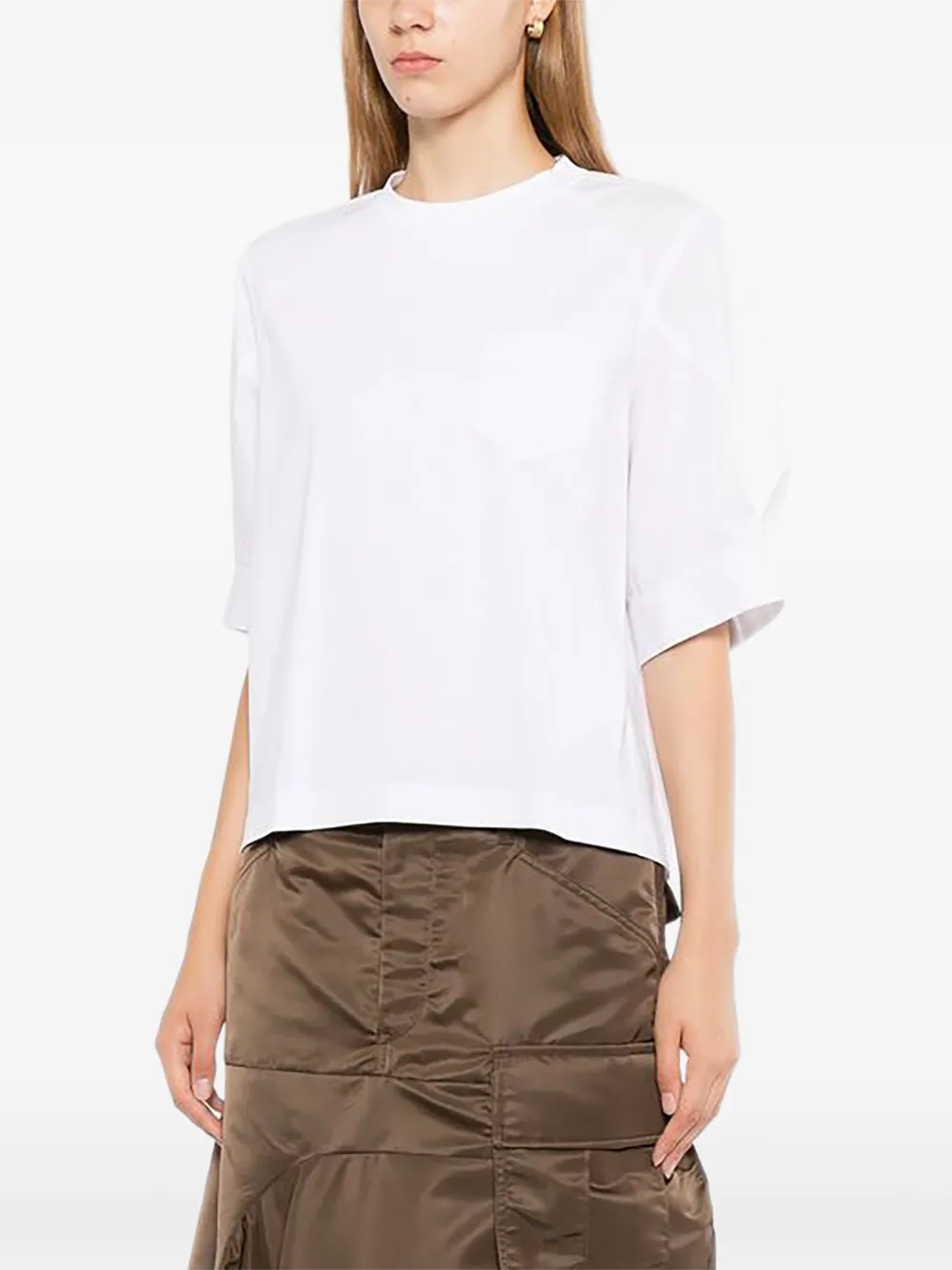 sacai T-shirt met borstzak Wit