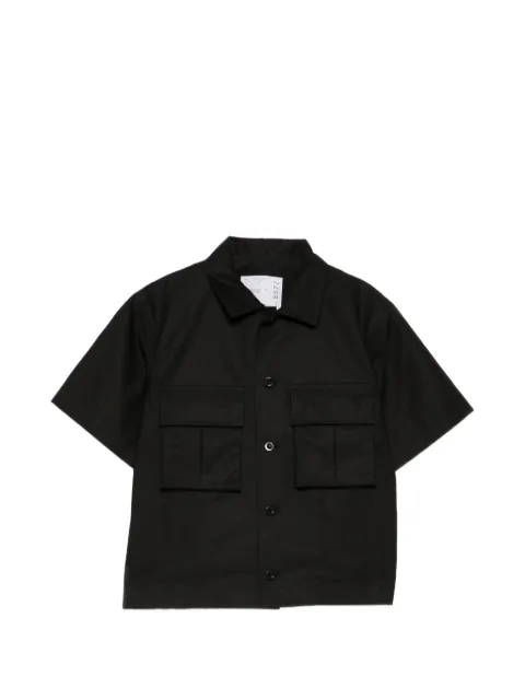 sacai camisa manga corta con paneles