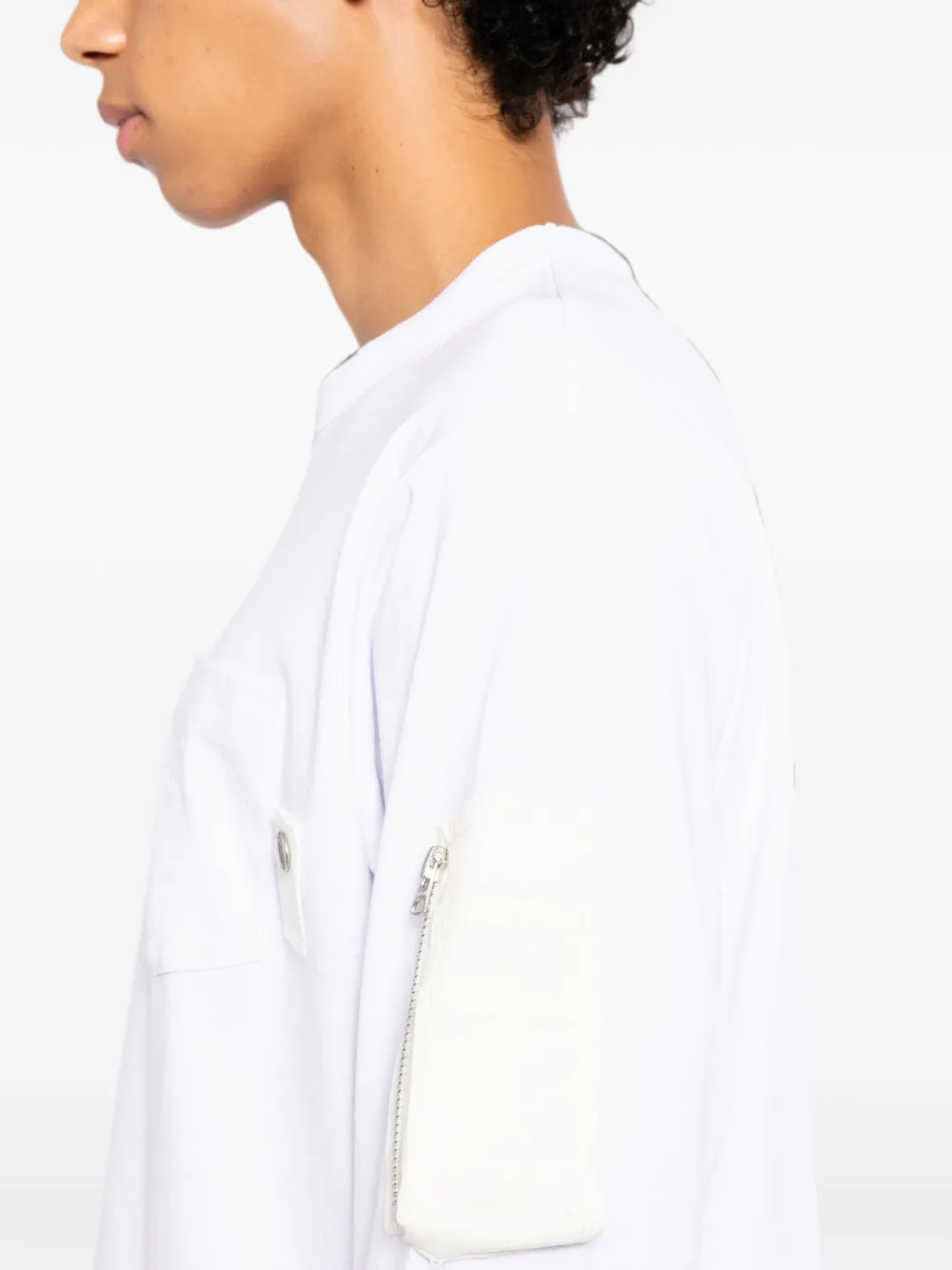 sacai T-shirt met lange mouwen en zakdetail Wit
