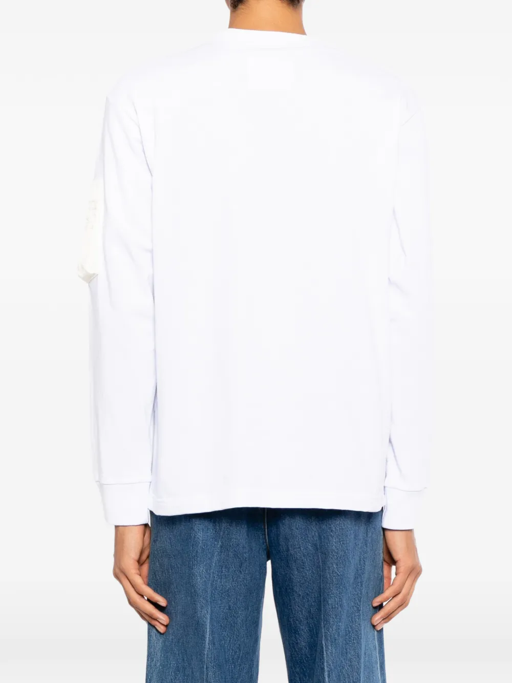 sacai T-shirt met lange mouwen en zakdetail Wit