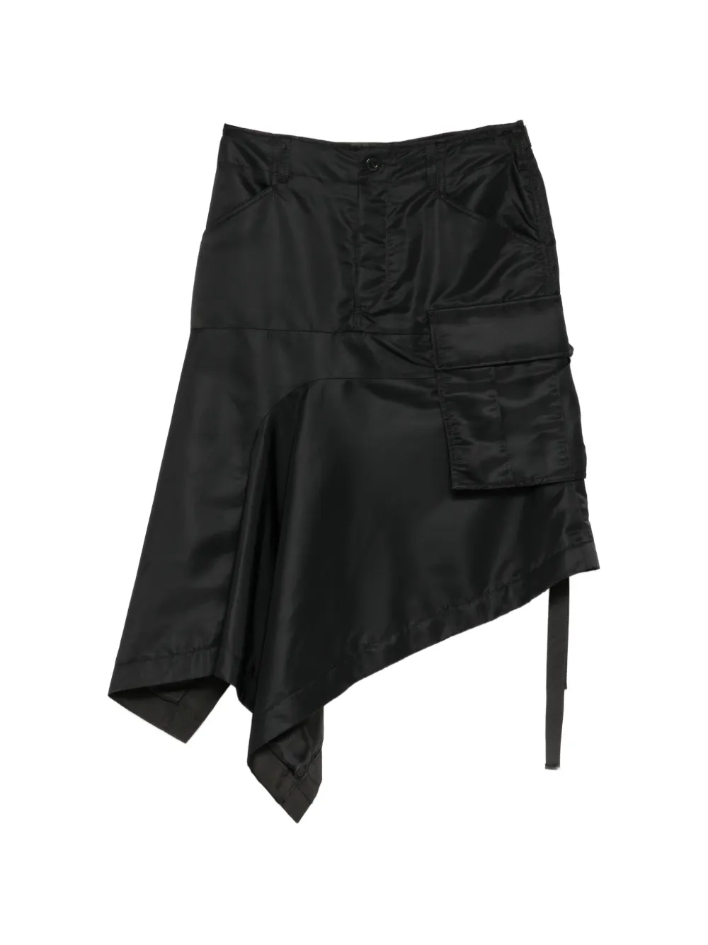 sacai Asymmetrischer Rock - Schwarz