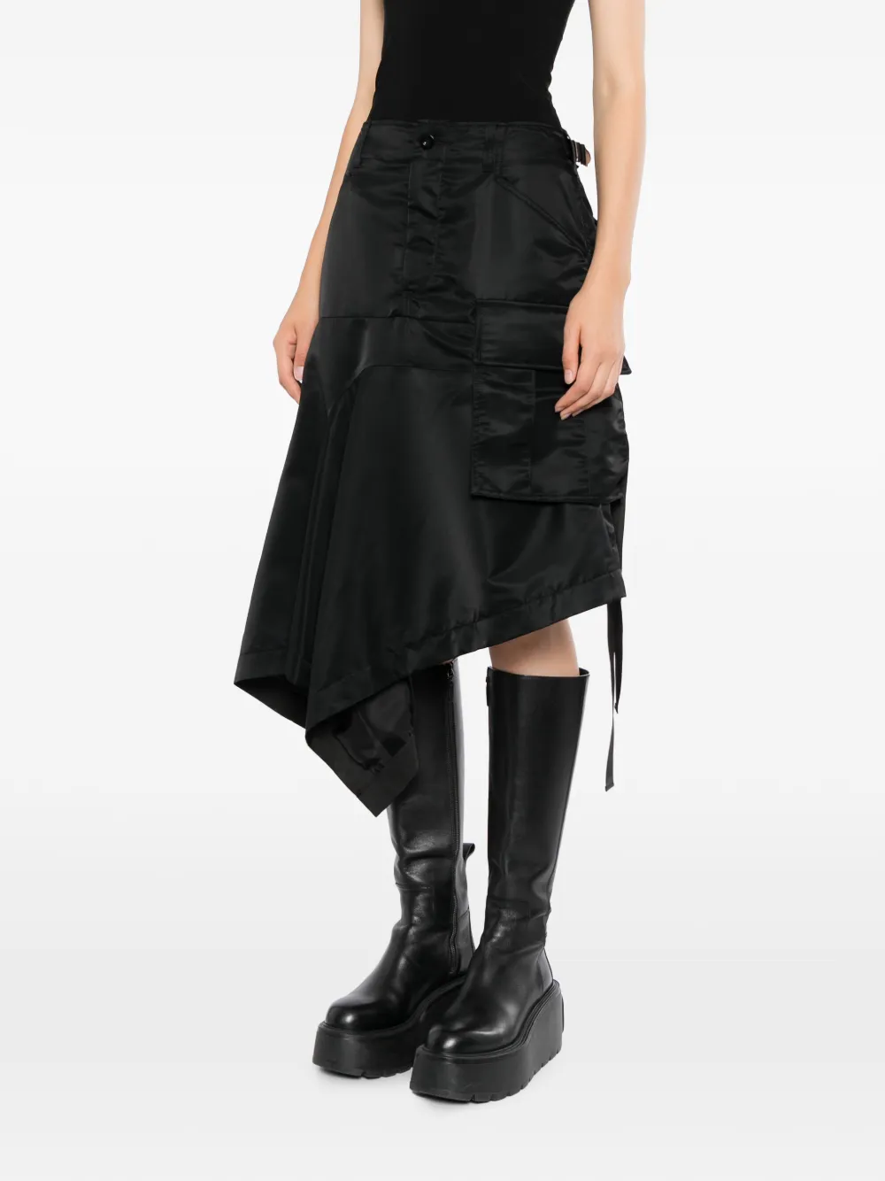 sacai Asymmetrische rok Zwart
