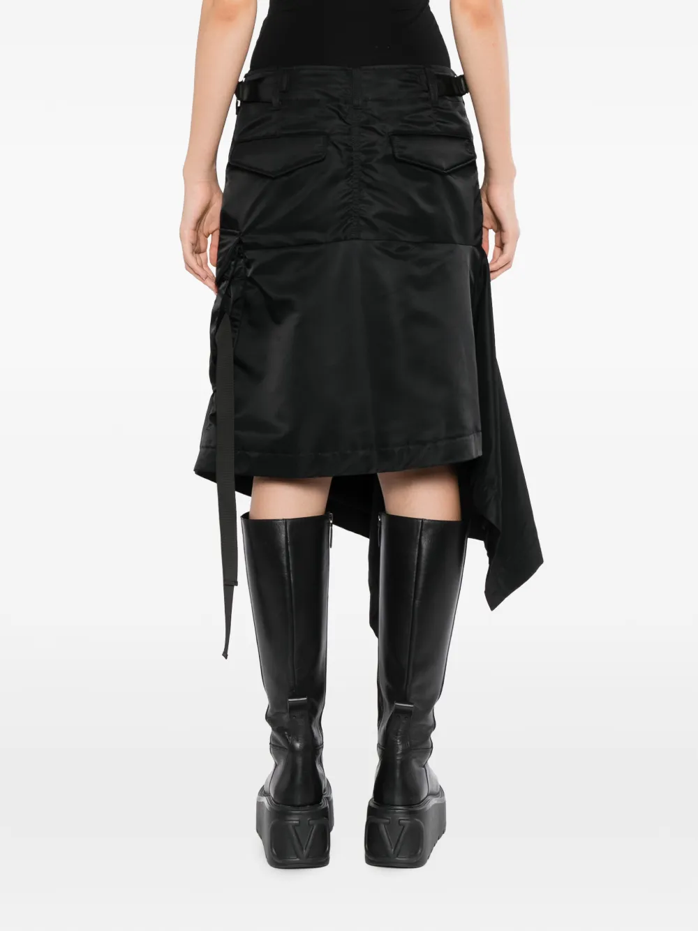sacai Asymmetrische rok Zwart