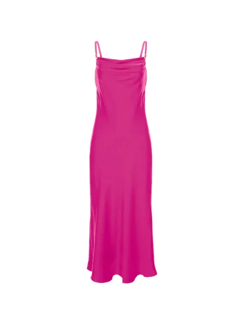 Murmur cowl-neck slip midi dress