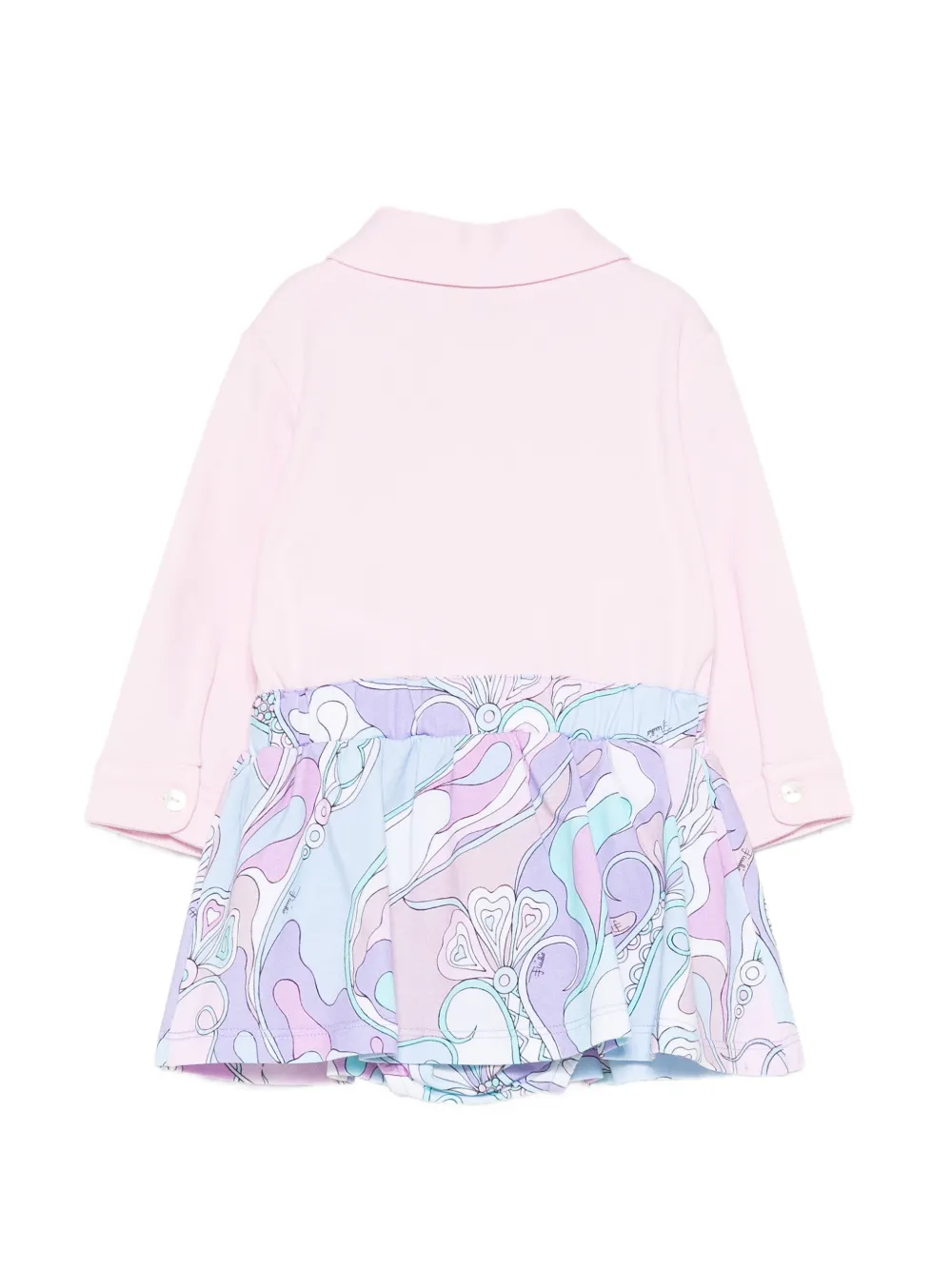 PUCCI Junior Jurk met Marmo-print en ruches Roze