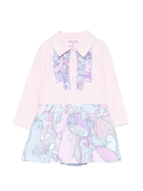 PUCCI Junior Marmo-print ruffled dress