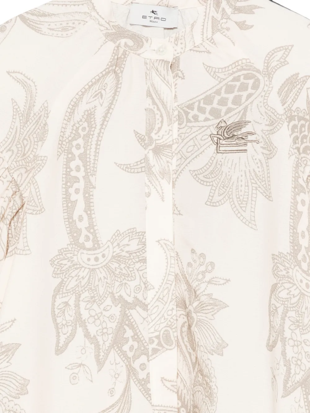 ETRO KIDS Jurk met Pegasus-borduurwerk en paisley-print Beige